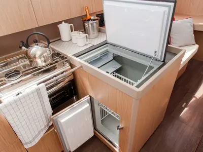 Galley of King Crimson, a Beneteau Oceanis 41.1 sailboat at Municipal Unit of Lefkada, Greece