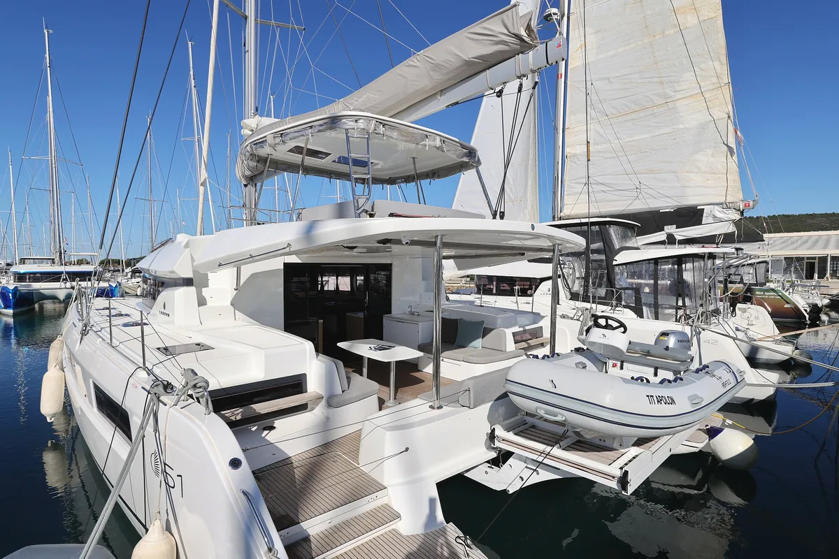 Exterior view of APOLON, a Lagoon 51 catamaran at Općina Sukošan, Croatia