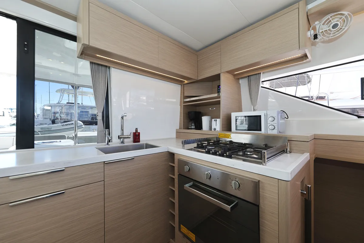 Galley of APOLON, a Lagoon 51 catamaran at Općina Sukošan, Croatia