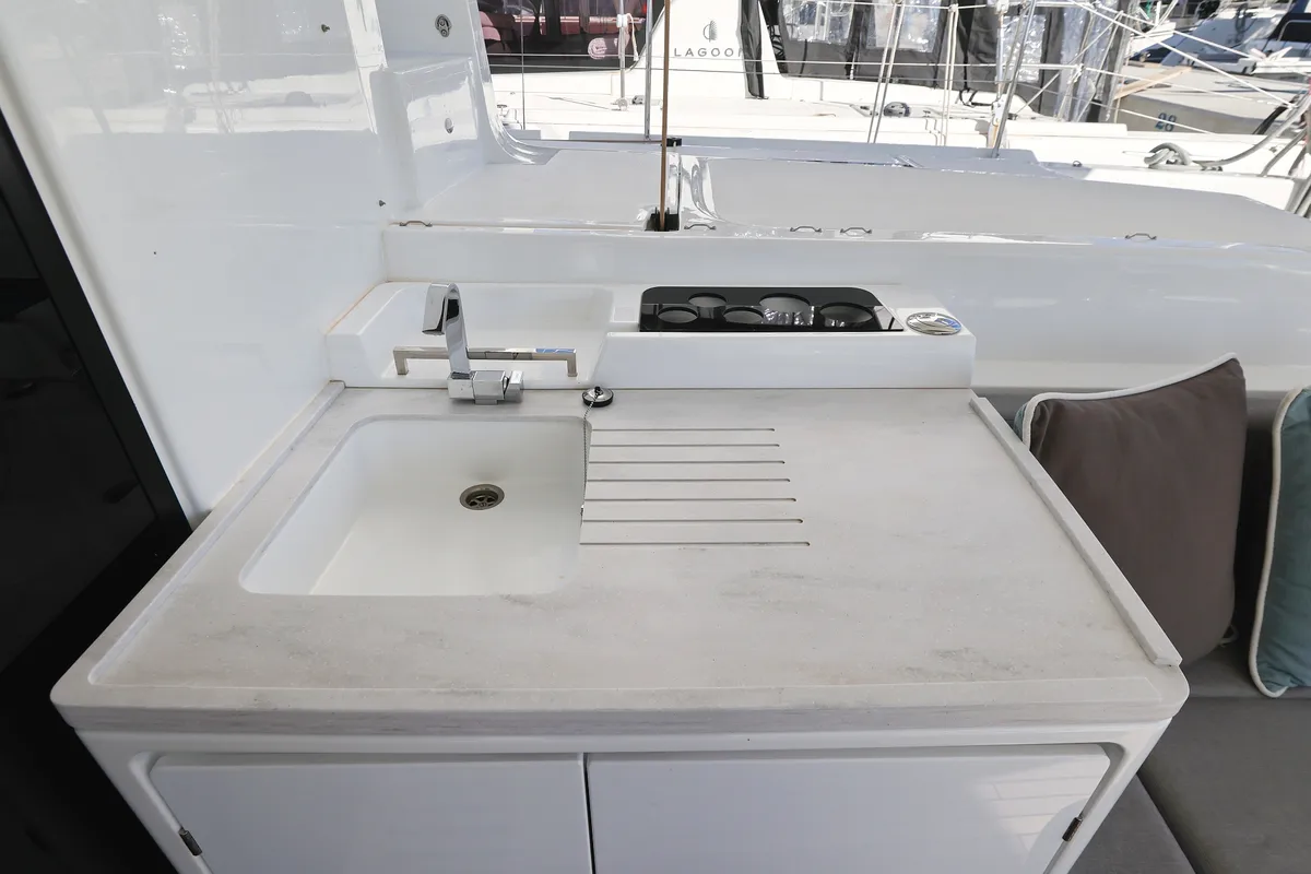 Deck of APOLON, a Lagoon 51 catamaran at Općina Sukošan, Croatia