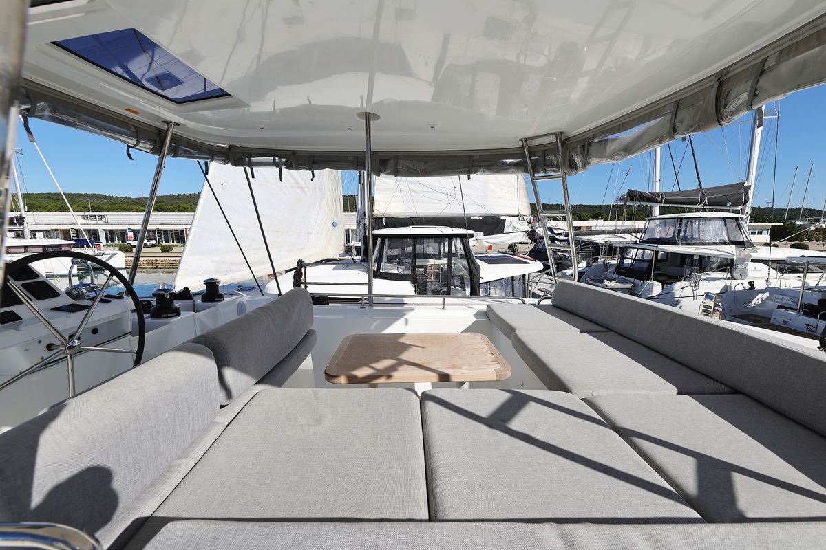 Deck of APOLON, a Lagoon 51 catamaran at Općina Sukošan, Croatia