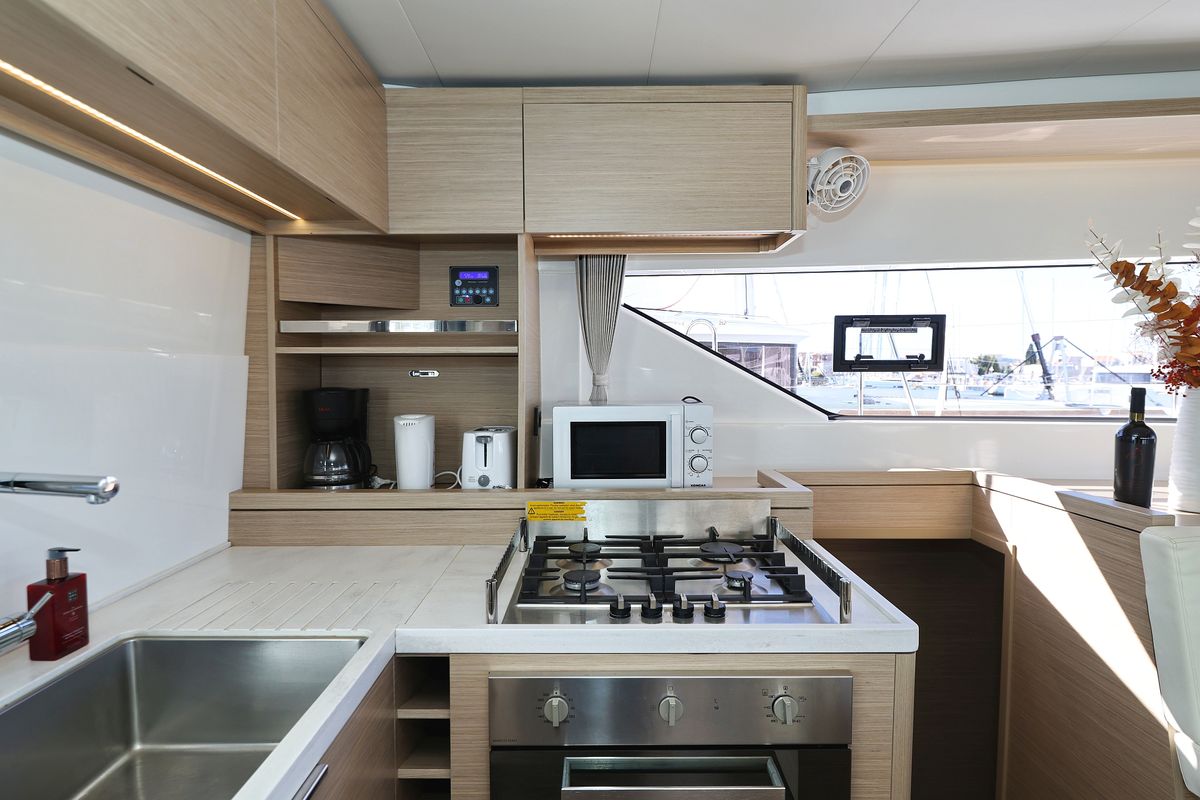 Galley of APOLON, a Lagoon 51 catamaran at Općina Sukošan, Croatia