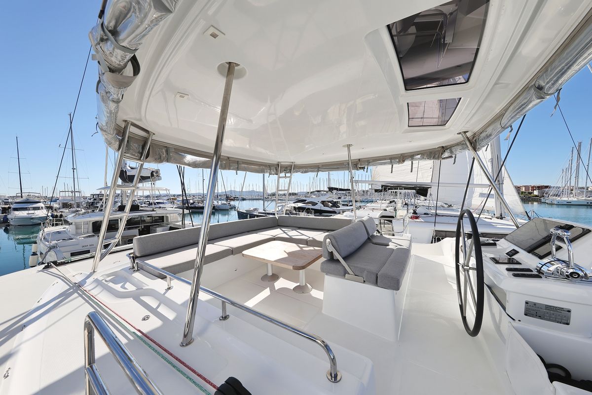 Deck of APOLON, a Lagoon 51 catamaran at Općina Sukošan, Croatia