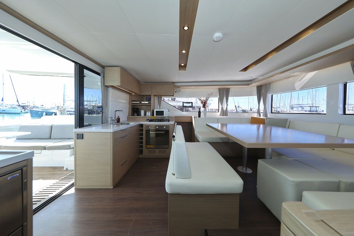 Salon of APOLON, a Lagoon 51 catamaran at Općina Sukošan, Croatia