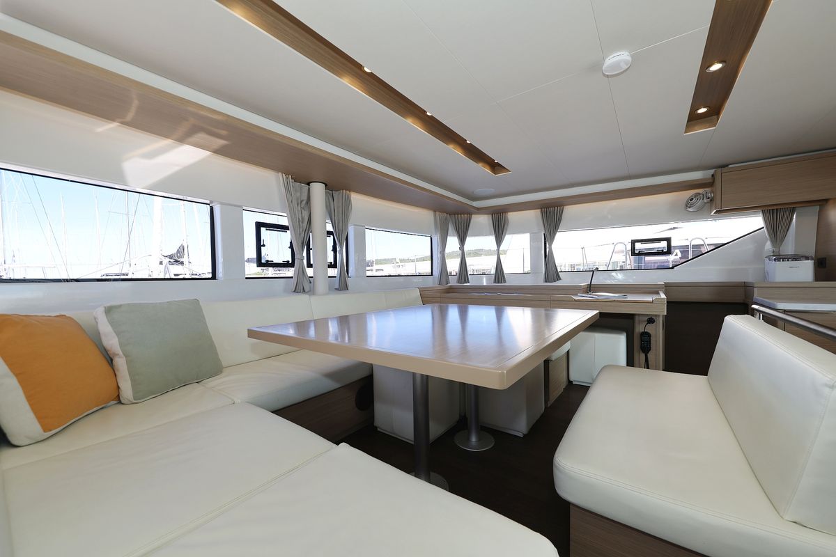 Salon of APOLON, a Lagoon 51 catamaran at Općina Sukošan, Croatia