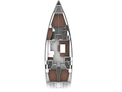 Floor plan of AF-B51C, a Bavaria Cruiser 51 sailboat at Volos Municipality, Greece