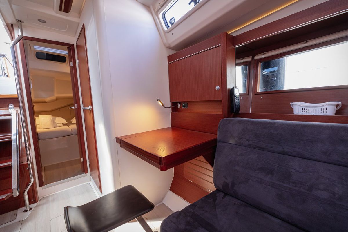 Salon of Diamond, a Hanse Yachts Hanse 455 sailboat at Seget Donji, Croatia