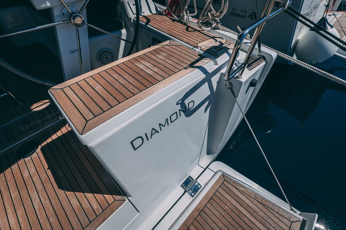 Diamond, a Hanse Yachts Hanse 455 sailboat at Seget Donji, Croatia