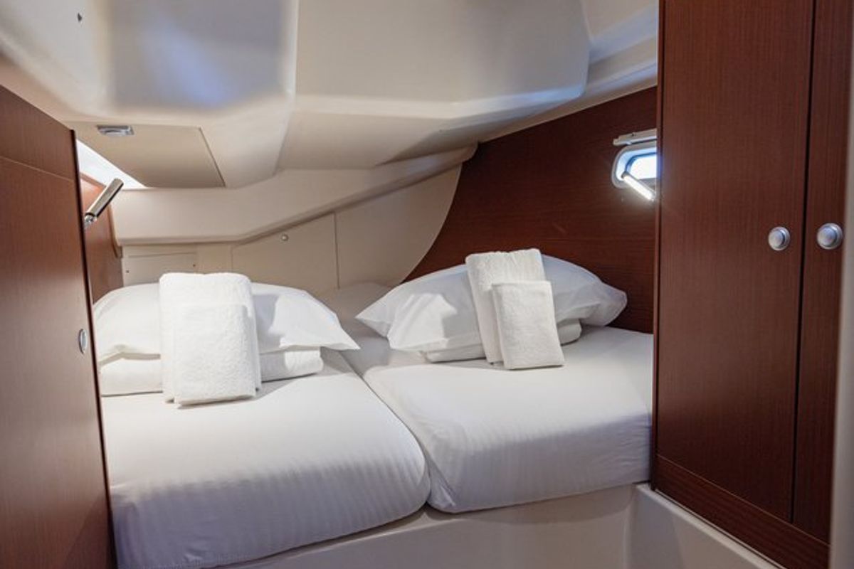 Cabin on Diamond, a Hanse Yachts Hanse 455 sailboat at Seget Donji, Croatia