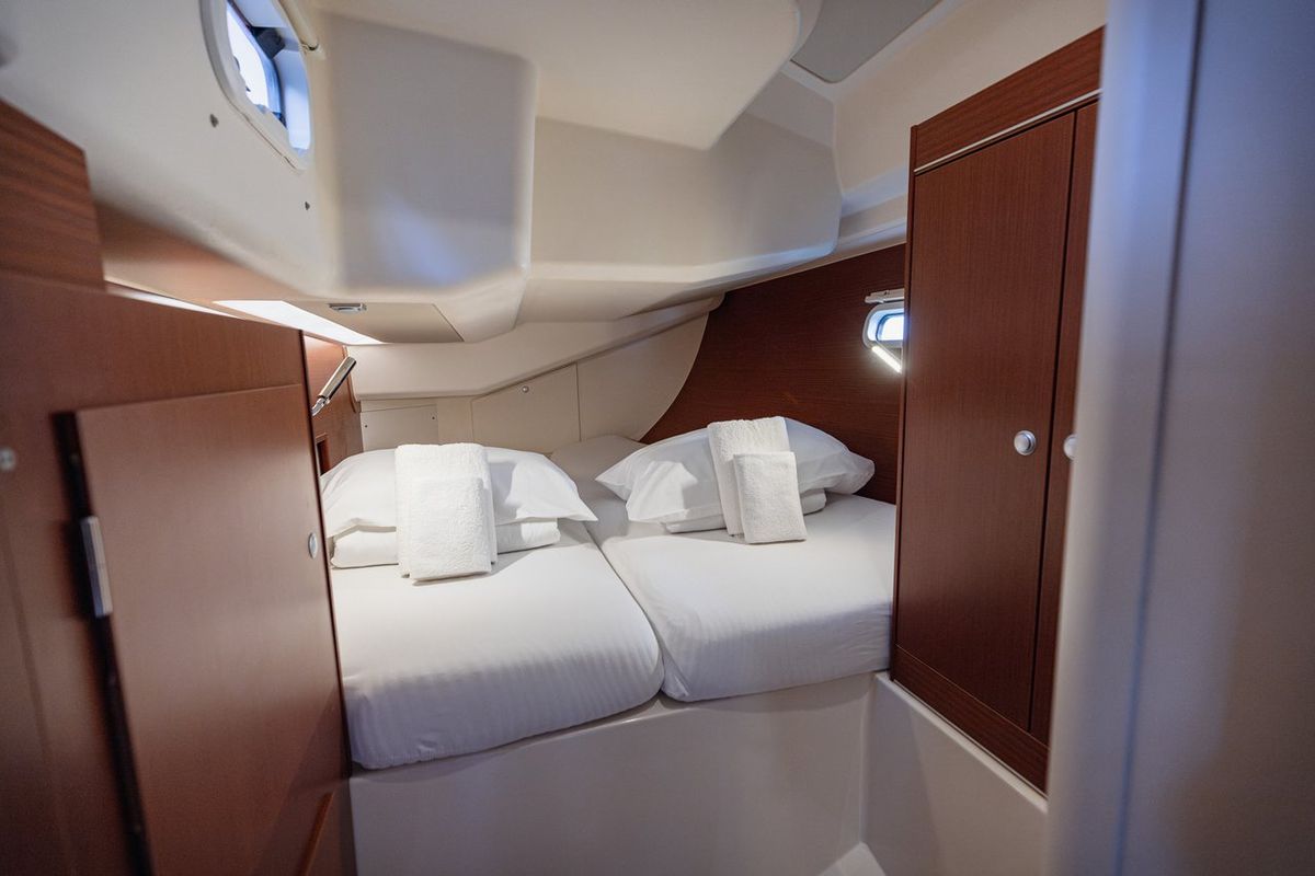 Cabin on Diamond, a Hanse Yachts Hanse 455 sailboat at Seget Donji, Croatia