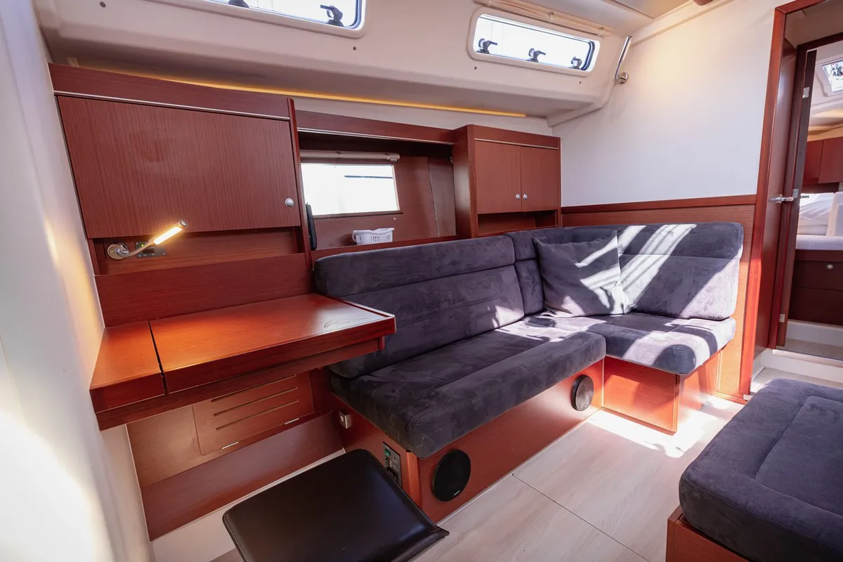 Salon of Diamond, a Hanse Yachts Hanse 455 sailboat at Seget Donji, Croatia