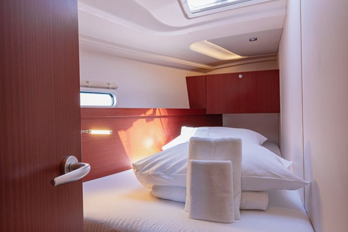 Cabin on Diamond, a Hanse Yachts Hanse 455 sailboat at Seget Donji, Croatia