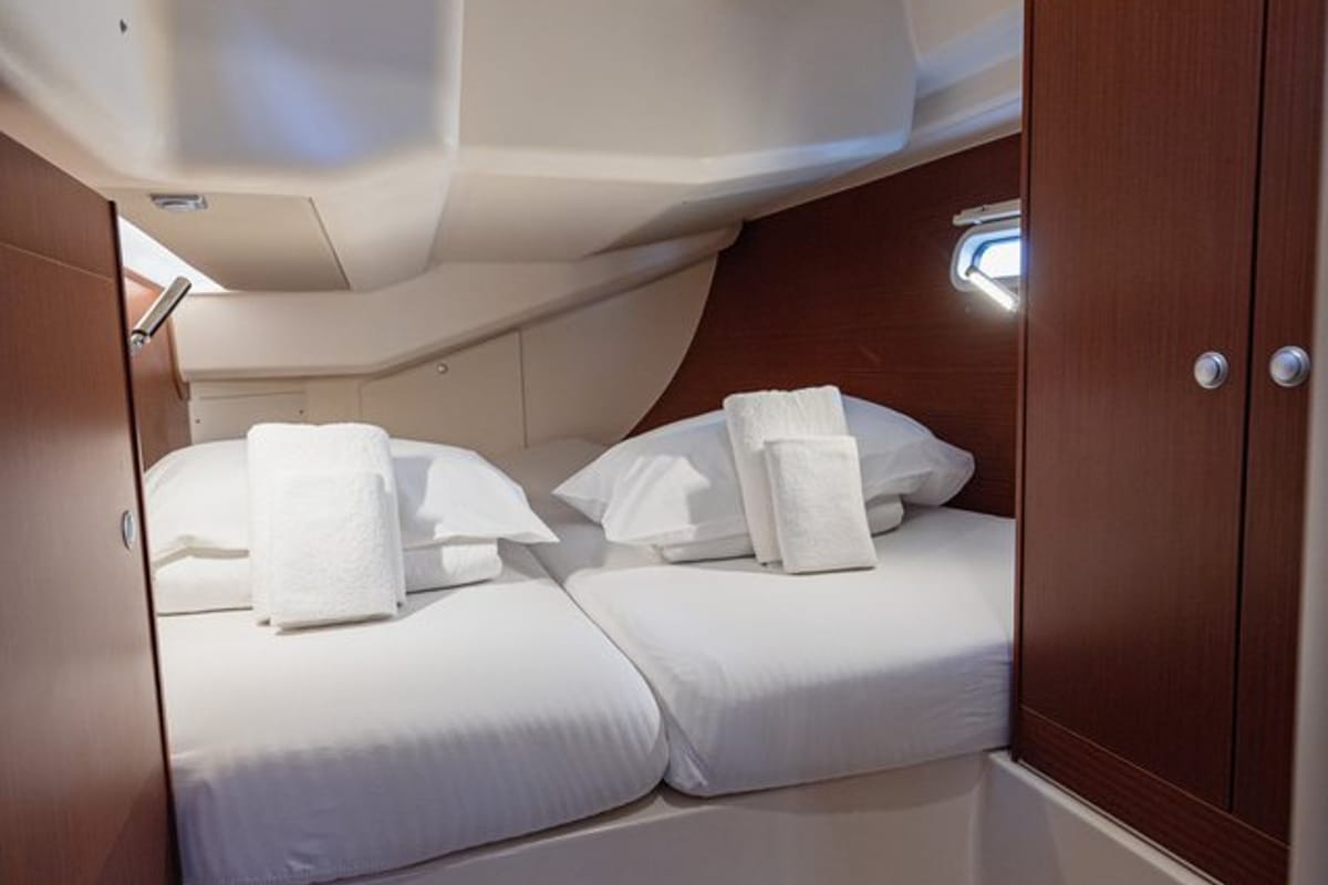 Cabin on Diamond, a Hanse Yachts Hanse 455 sailboat at Seget Donji, Croatia
