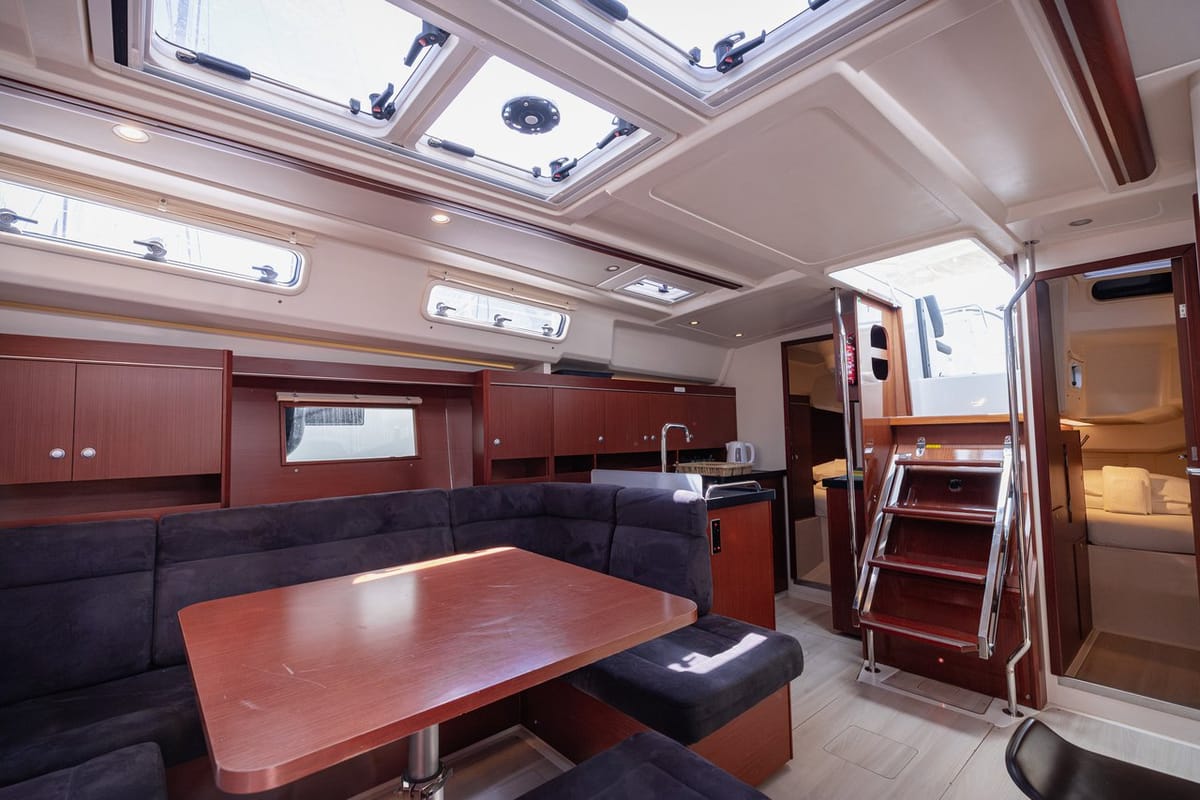 Salon of Diamond, a Hanse Yachts Hanse 455 sailboat at Seget Donji, Croatia