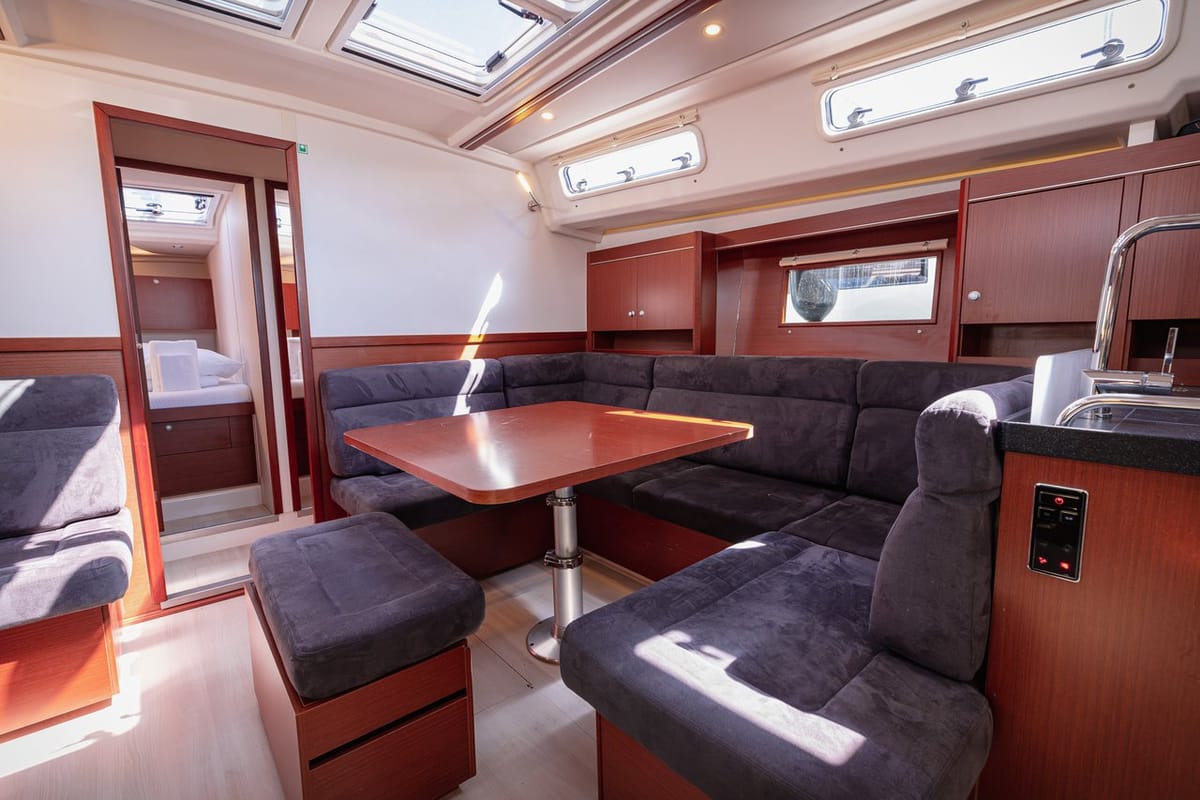 Salon of Diamond, a Hanse Yachts Hanse 455 sailboat at Seget Donji, Croatia