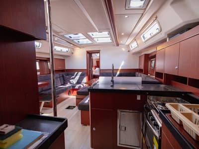 Salon of Diamond, a Hanse Yachts Hanse 455 sailboat at Seget Donji, Croatia