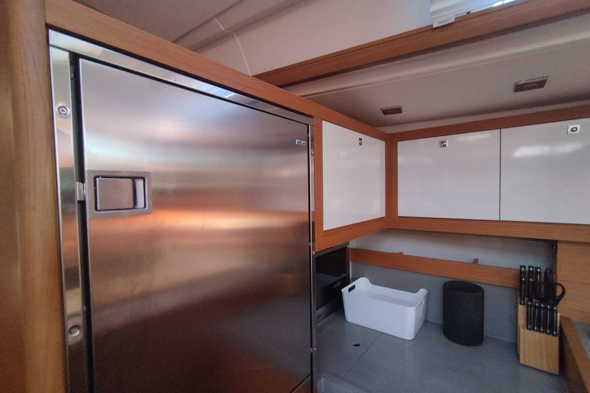 Galley of Rhamnus, a Dufour 530 sailboat at Olbia, Italy