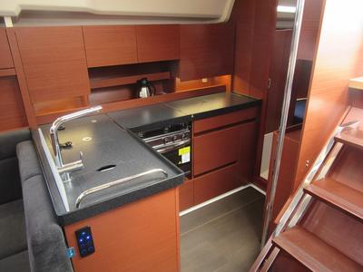 Galley of Seven, a Hanse Yachts Hanse 458 sailboat at Fisksätra, Sweden