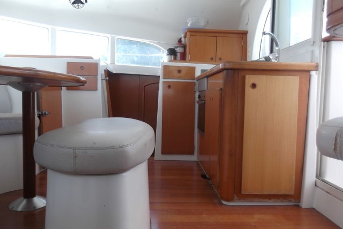 Galley of Magnifique, a Lagoon 380 catamaran at Cienfuegos, Cuba