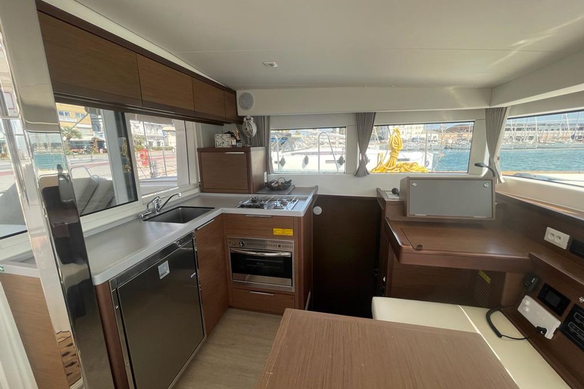 Salon of Nina, a Lagoon 40 catamaran at Volos Municipality, Greece