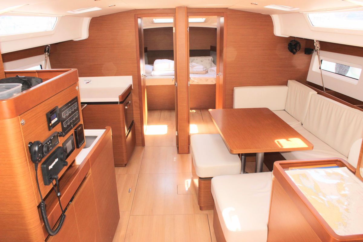 Salon of None, a Jeanneau Sun Odyssey 490 sailboat at Split, Croatia