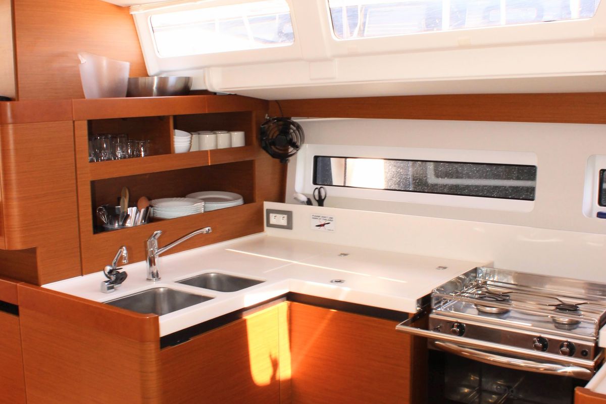 Galley of None, a Jeanneau Sun Odyssey 490 sailboat at Split, Croatia