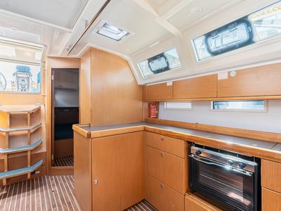 Galley of Melodia, a Bavaria Cruiser 46 sailboat at Municipal Unit of Rhodes, Greece