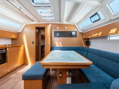 Salon of Melodia, a Bavaria Cruiser 46 sailboat at Municipal Unit of Rhodes, Greece