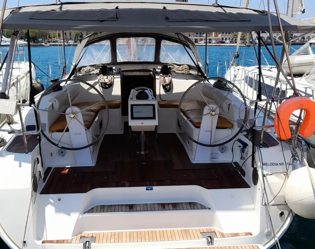 Melodia, a Bavaria Cruiser 46 sailboat at Municipal Unit of Rhodes, Greece