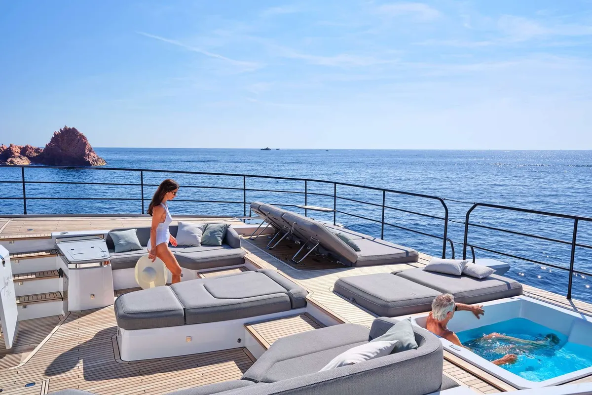 Alina, a Fountaine Pajot Power 80 catamaran at Vouliagmeni Municipal Unit, Greece