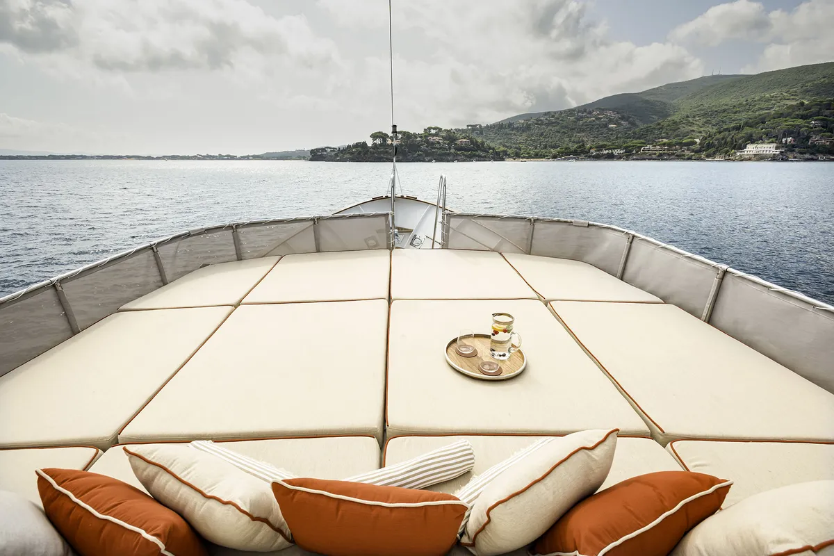 Deck of Five Angels - Motor yacht, a Gulet Motoryacht yacht at Castellammare di Stabia, Italy
