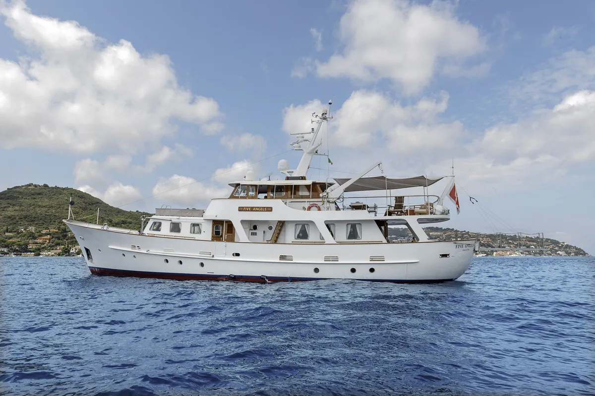 Exterior view of Five Angels - Motor yacht, a Gulet Motoryacht yacht at Castellammare di Stabia, Italy