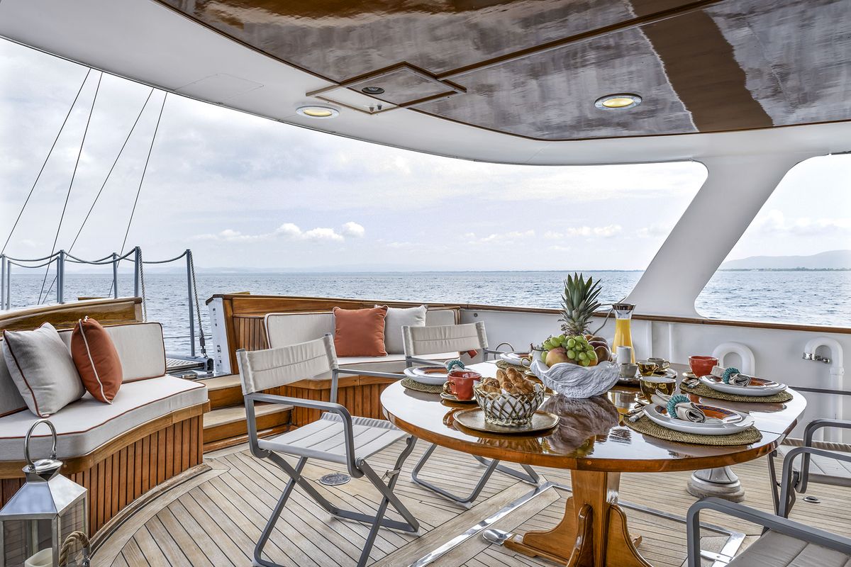 Deck of Five Angels - Motor yacht, a Gulet Motoryacht yacht at Castellammare di Stabia, Italy