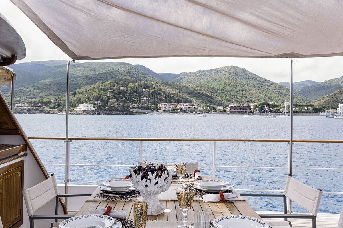 Deck of Five Angels - Motor yacht, a Gulet Motoryacht yacht at Castellammare di Stabia, Italy