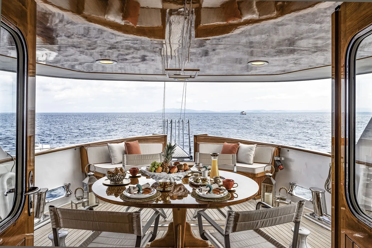 Deck of Five Angels - Motor yacht, a Gulet Motoryacht yacht at Castellammare di Stabia, Italy