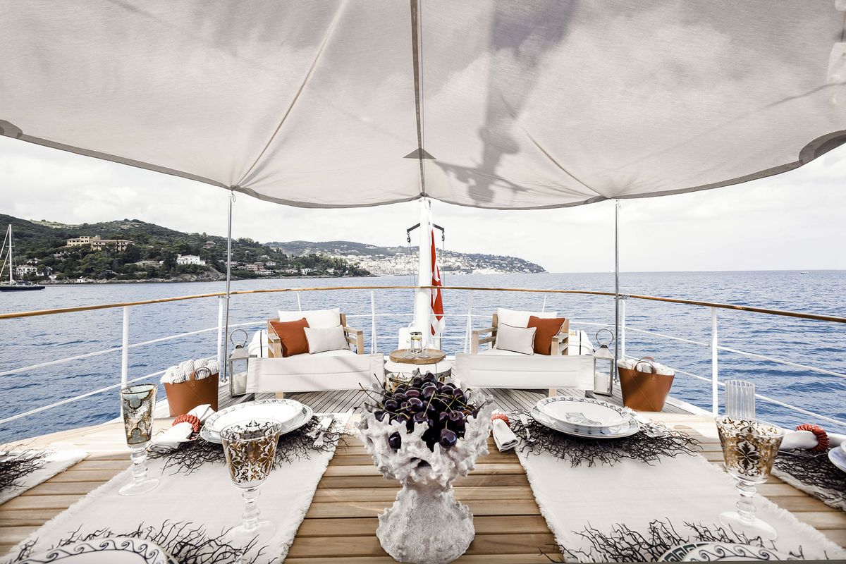 Deck of Five Angels - Motor yacht, a Gulet Motoryacht yacht at Castellammare di Stabia, Italy