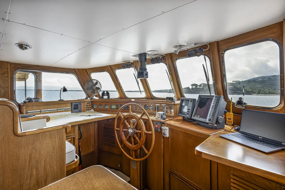 Cockpit of Five Angels - Motor yacht, a Gulet Motoryacht yacht at Castellammare di Stabia, Italy