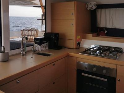 Galley of Olga, a Dufour 48 Catamaran catamaran at Salerno, Italy