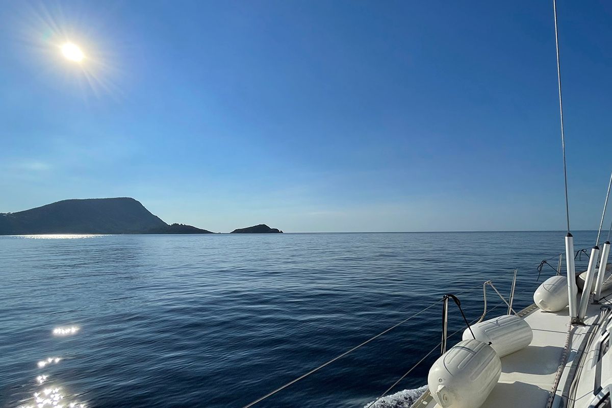 Deck of Roxani, a Elan 45 sailboat at Sithonia Municipal Unit, Greece
