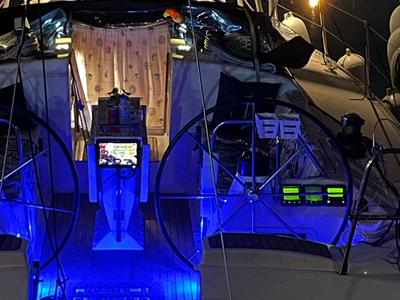 Cockpit of Roxani, a Elan 45 sailboat at Sithonia Municipal Unit, Greece