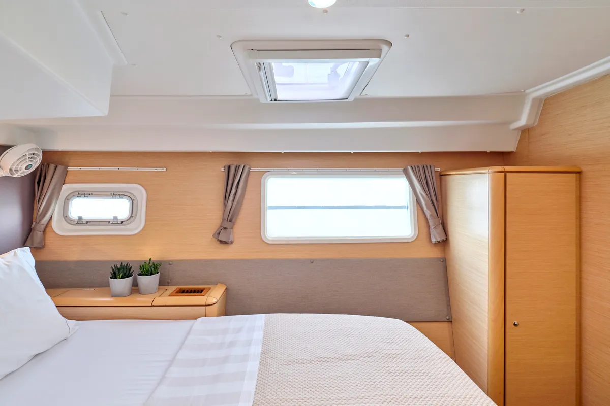 Cabin on SOPHIA, a Lagoon 50 catamaran at Athens, Greece