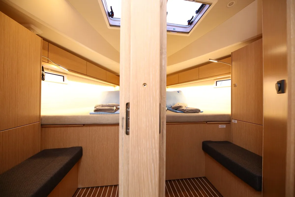 Cabin on Palolem, a Bavaria Cruiser 46 sailboat at Fethiye, Turkey