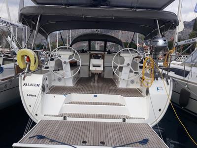 Cockpit of Palolem, a Bavaria Cruiser 46 sailboat at Fethiye, Turkey