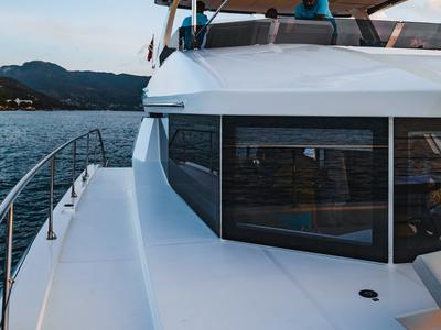 Exterior view of Anna Isabella, a Fountaine Pajot Saba 50 catamaran at Seychelles, Eden Island Marina, Seychelles