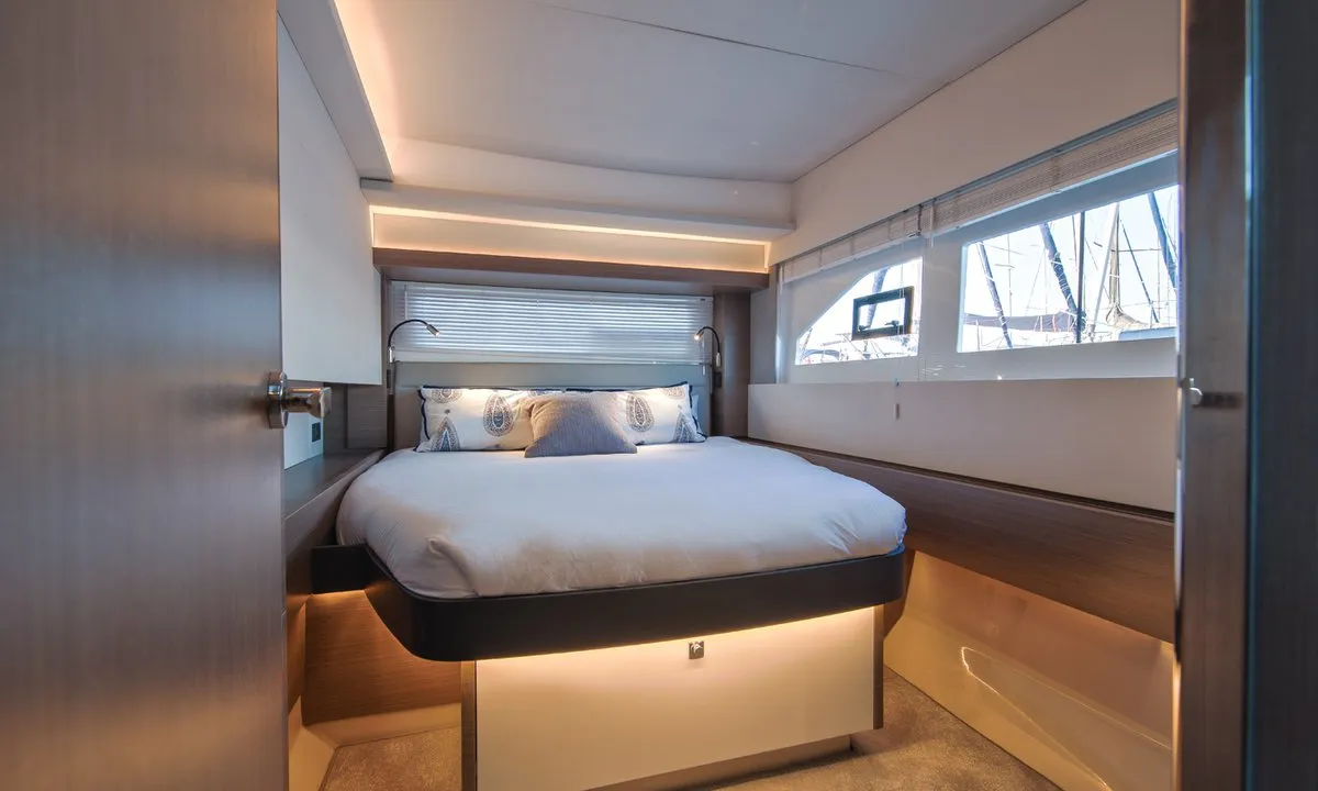 Cabin on Anna Isabella, a Fountaine Pajot Saba 50 catamaran at Seychelles, Eden Island Marina, Seychelles