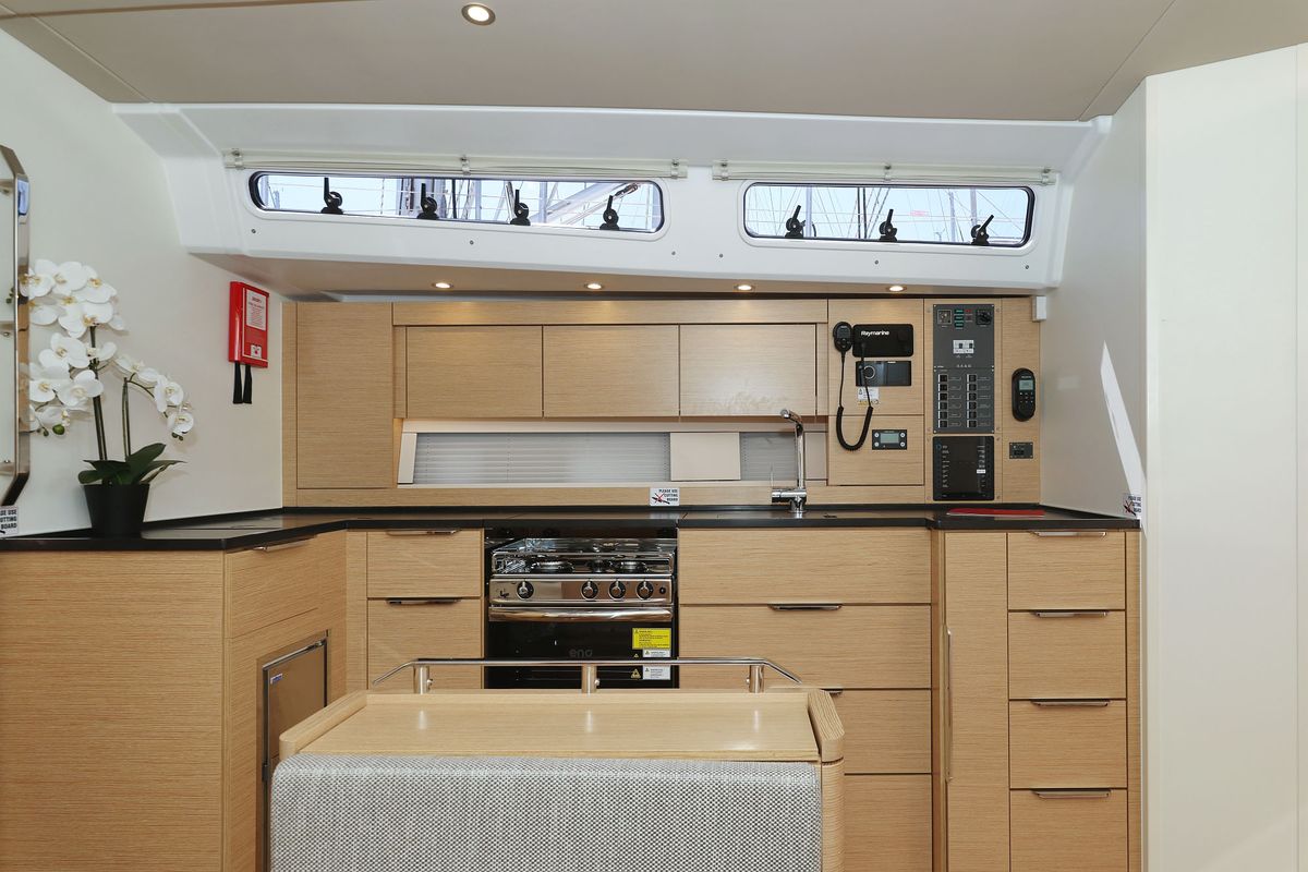 Galley of Kontrari - OW, a Hanse Yachts Hanse 460 sailboat at Grad Biograd na Moru, Croatia
