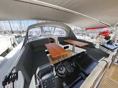 Deck of Kontrari - OW, a Hanse Yachts Hanse 460 sailboat at Grad Biograd na Moru, Croatia