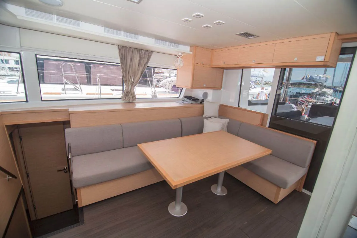 Salon of Costabella , a Lagoon 52 F catamaran at Seychelles, Eden Island Marina, Seychelles