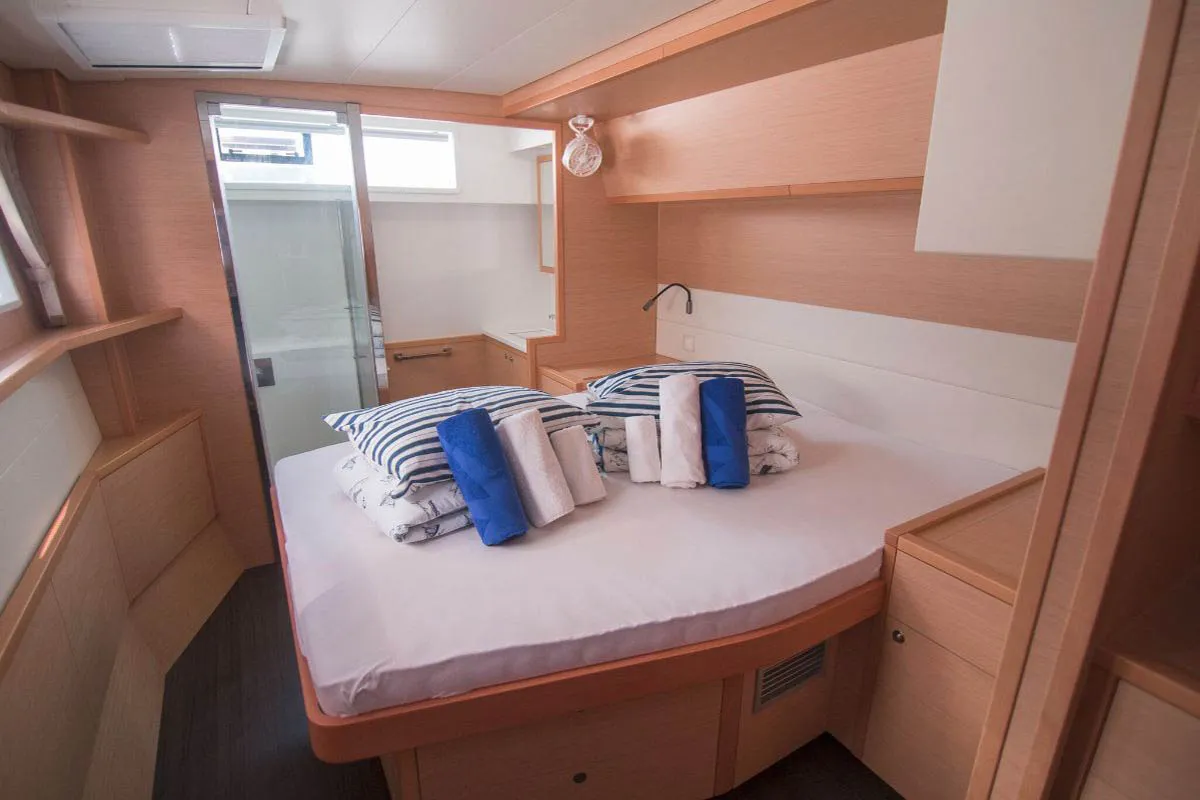 Cabin on Costabella , a Lagoon 52 F catamaran at Seychelles, Eden Island Marina, Seychelles