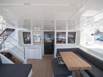 Deck of Costabella , a Lagoon 52 F catamaran at Seychelles, Eden Island Marina, Seychelles